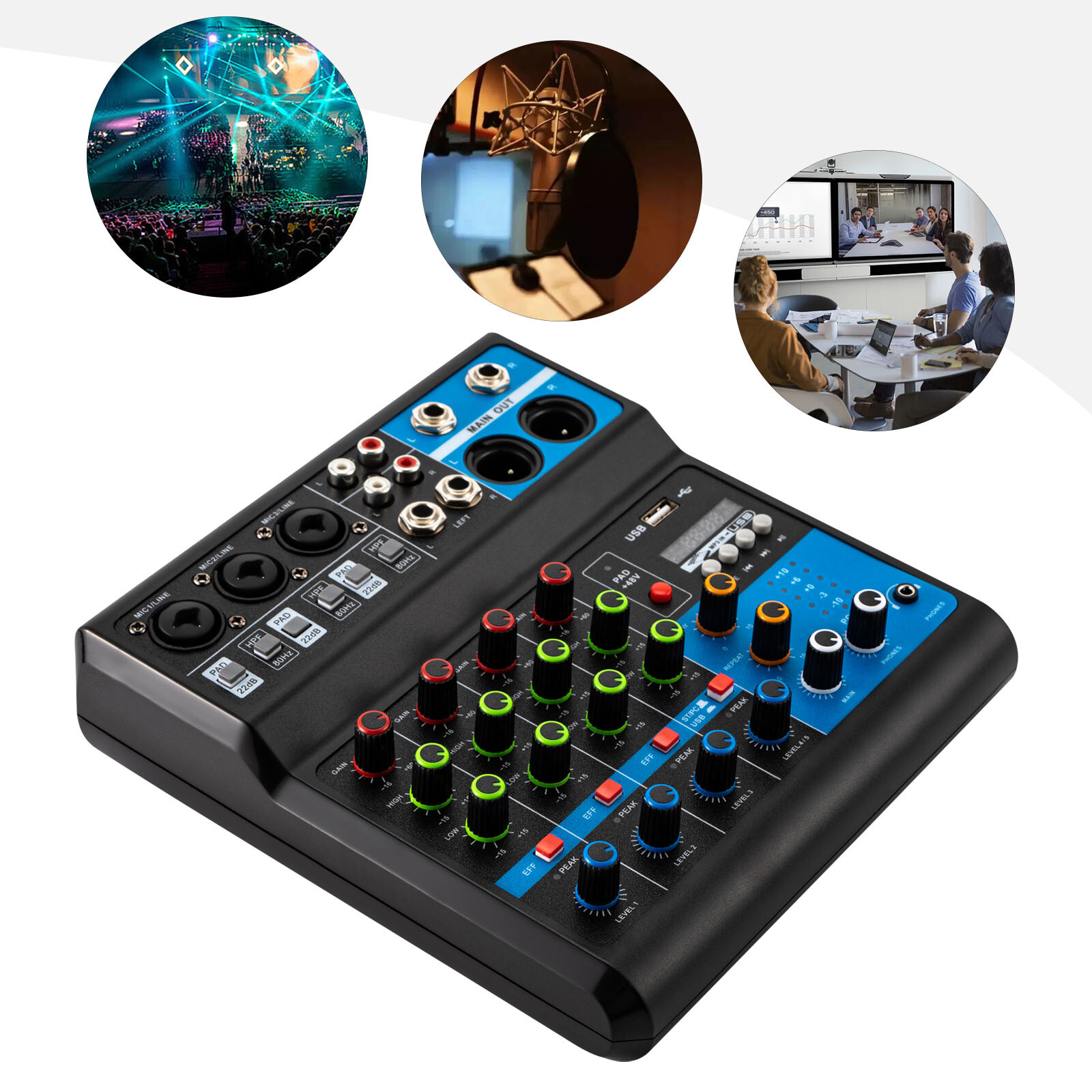 Audio To Music - 5-Channel Mixing Console Live Studio Audio