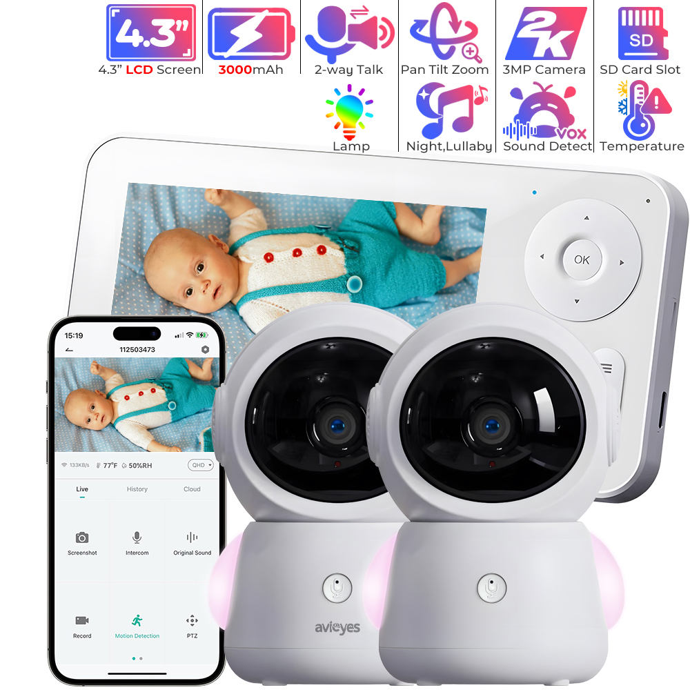 Audio Music Google - 2K WiFi Baby Monitor with Screen