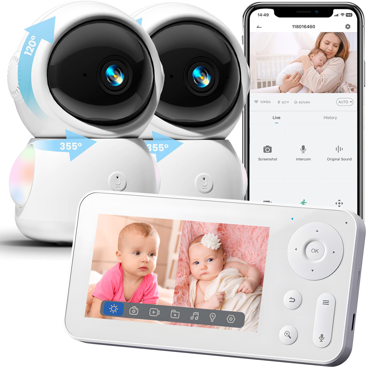 Audio Music Google - WiFi Baby Monitor with Two Camera