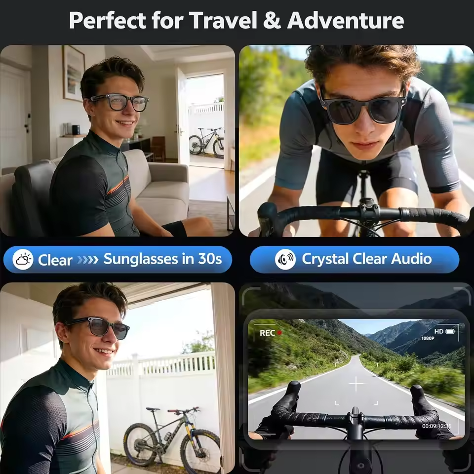 Wireless Smart Camera Glasses  - Audio Music Bluetooth のレビューと価格
