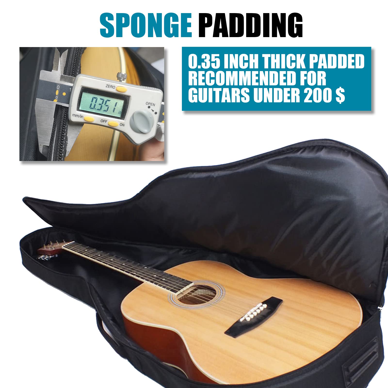 Acoustic Guitar Gig Bag 41 Inc - Guitar Strap Padded のレビューと価格