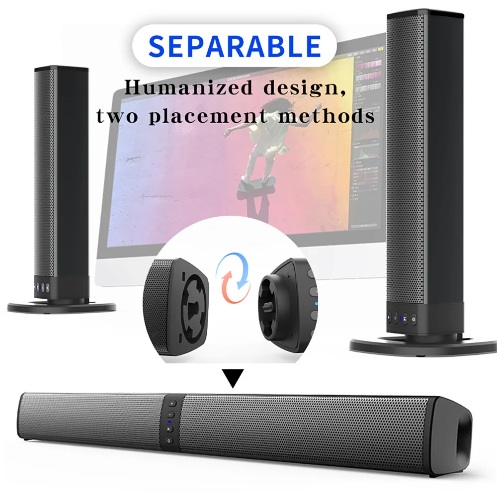 Wireless Bluetooth TV Sound Ba - Audio Music Center のレビューと価格