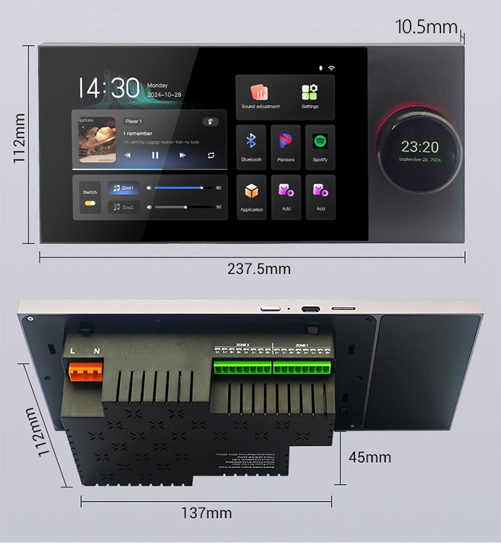 7 Inch Wall Mount Touch Screen - Audio Music Center のレビューと価格