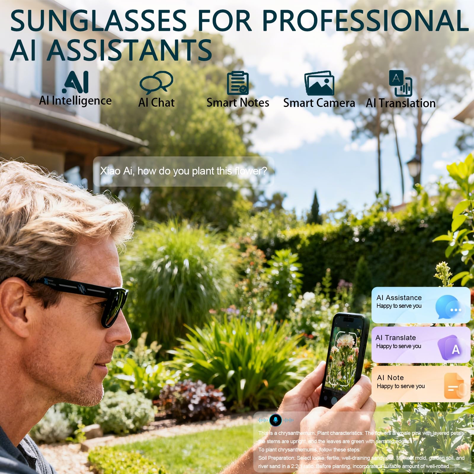 Black Smart Ai Glasses for Men - Audio Music Bluetooth のレビューと価格
