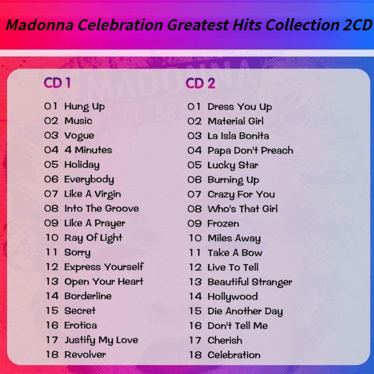 Madonna Celebration The Ultima - Audio To Music のレビューと価格
