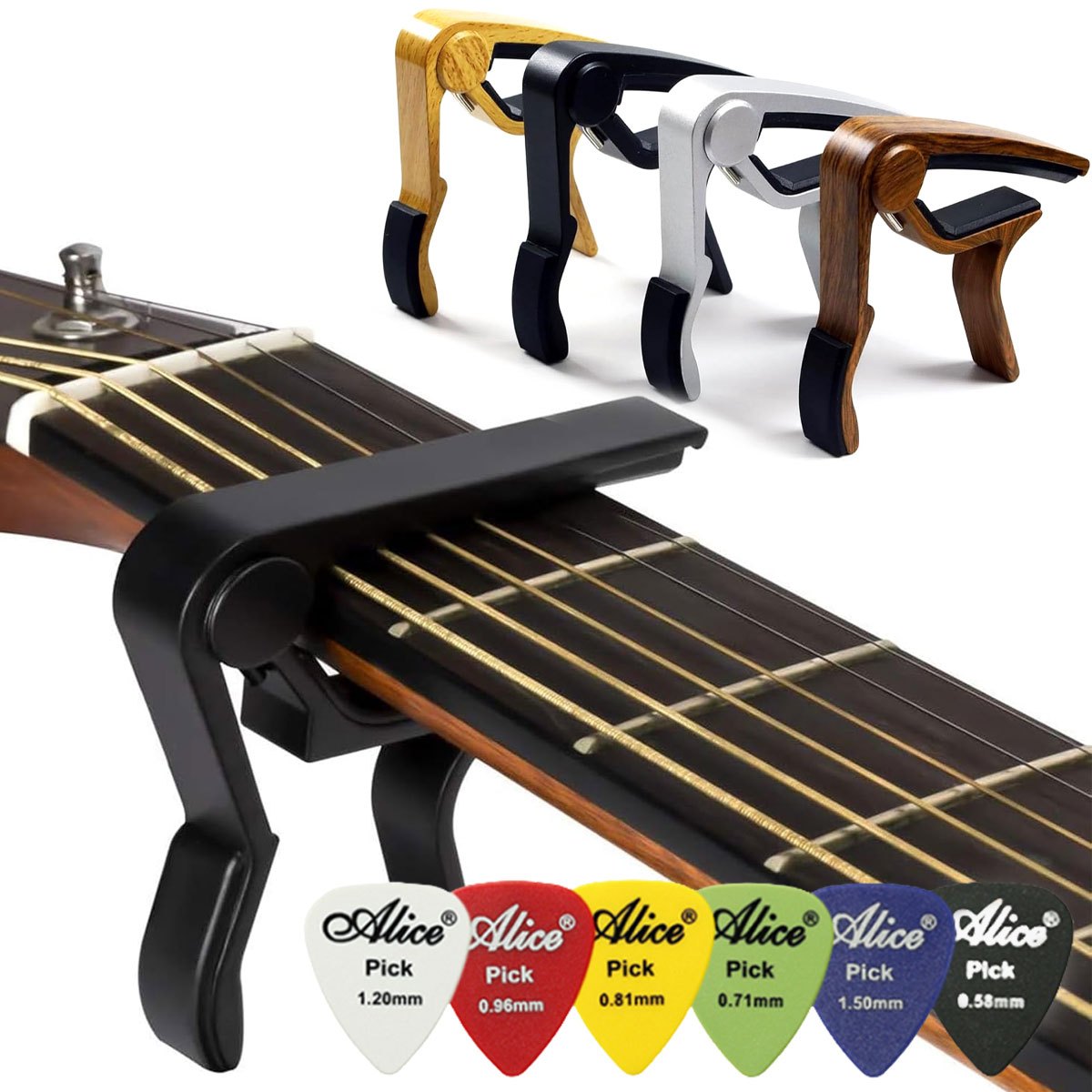 Black Alloy Quick Change Guita - Guitar Capo Clip のレビューと価格