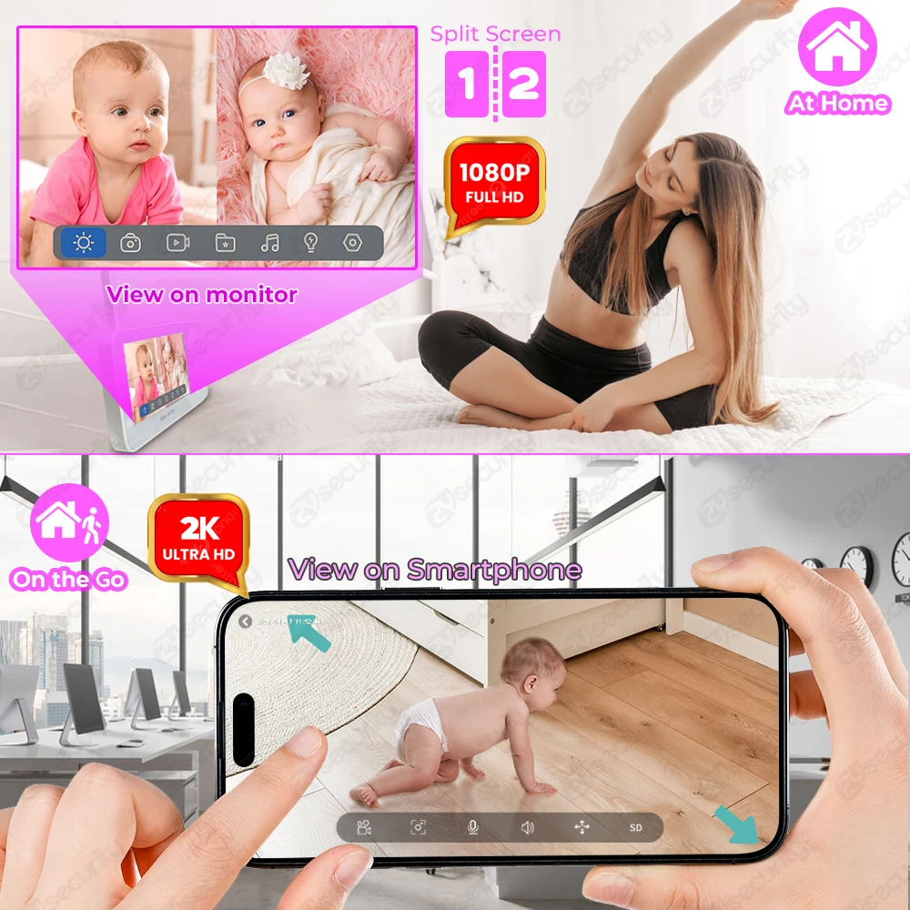 WiFi Baby Monitor with Two Cam - Audio Music Google のレビューと価格