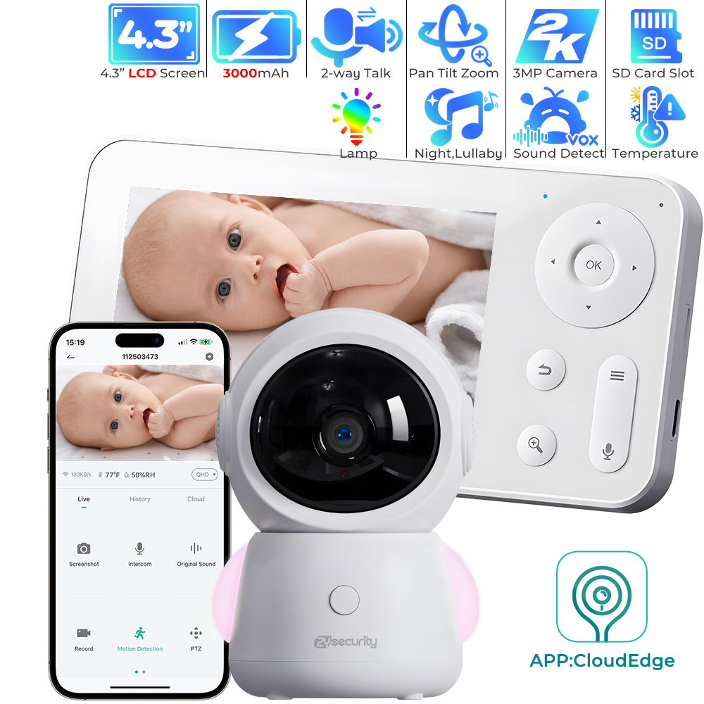 2K WiFi Baby Monitor with App, - Audio Music Google のレビューと価格