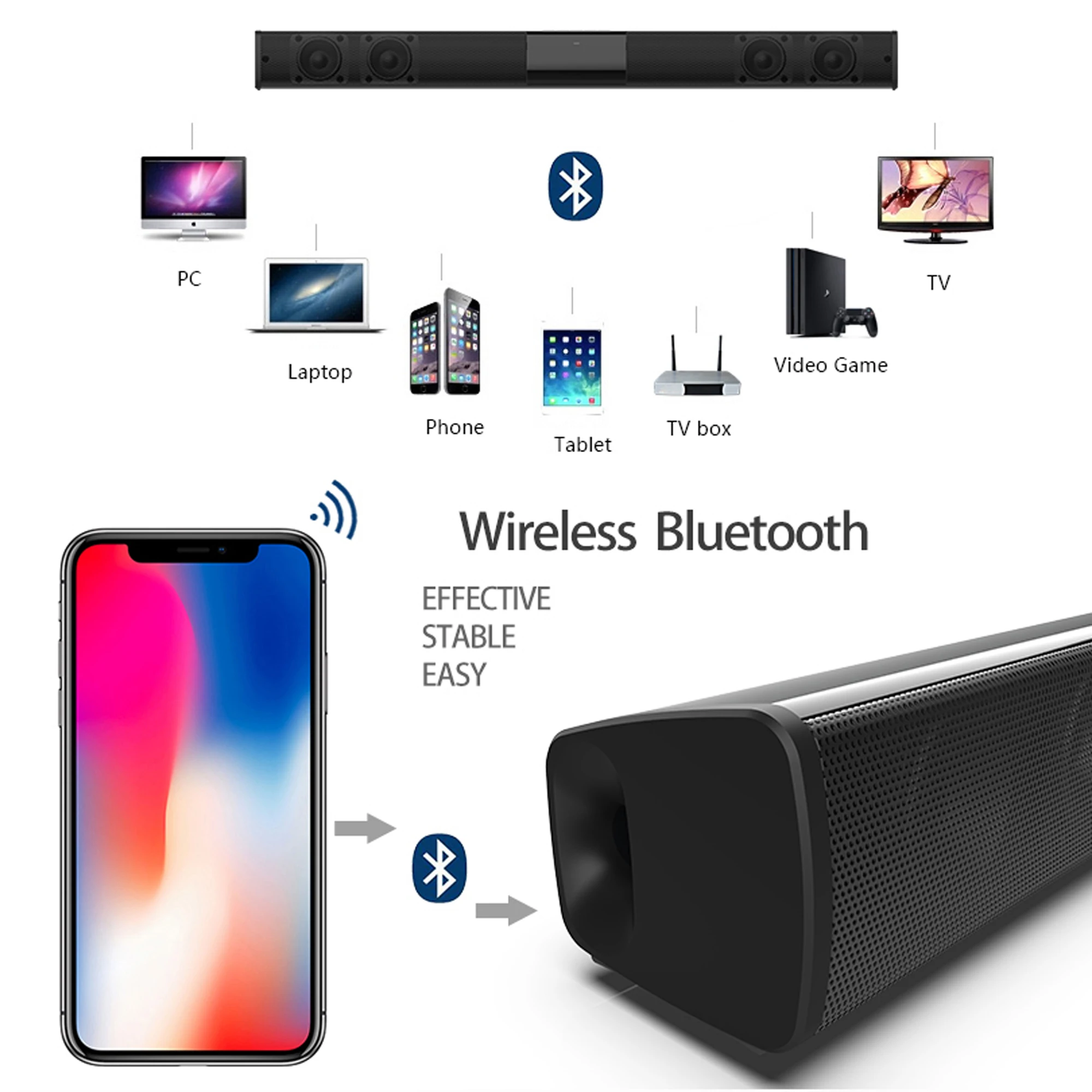 40W High Power Soundbar for TV - Audio Music Center のレビューと価格