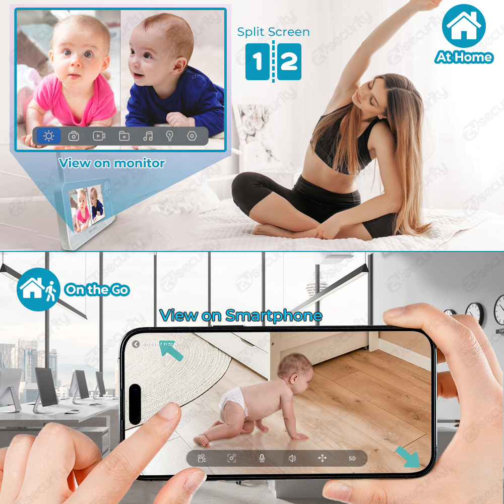 2K UHD WiFi Baby Monitor with  - Audio Music Google のレビューと価格