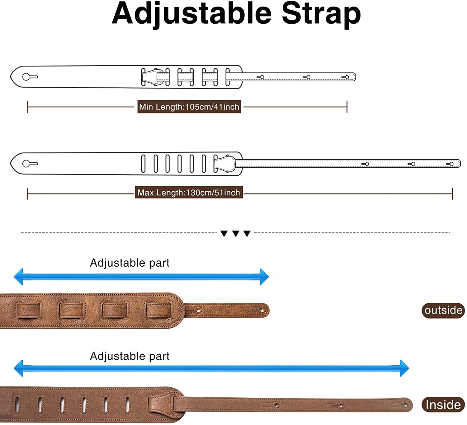 Lekato Bass Guitar Strap Leath - Guitar Strap Padded のレビューと価格