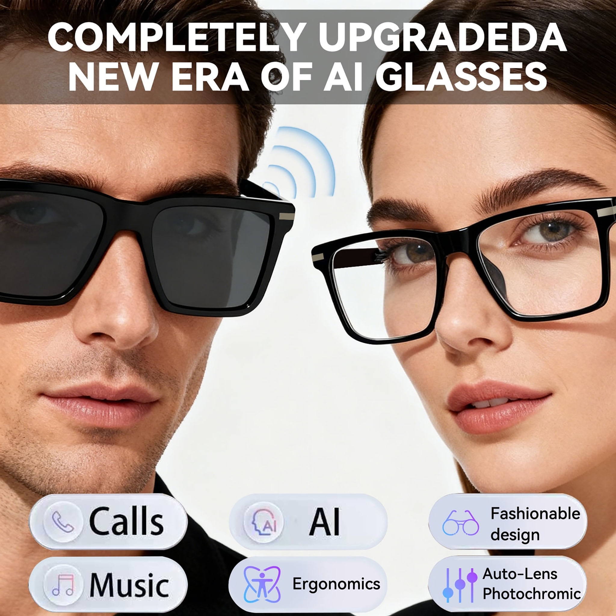 Black Smart Bluetooth Glasses  - Audio Music Bluetooth のレビューと価格
